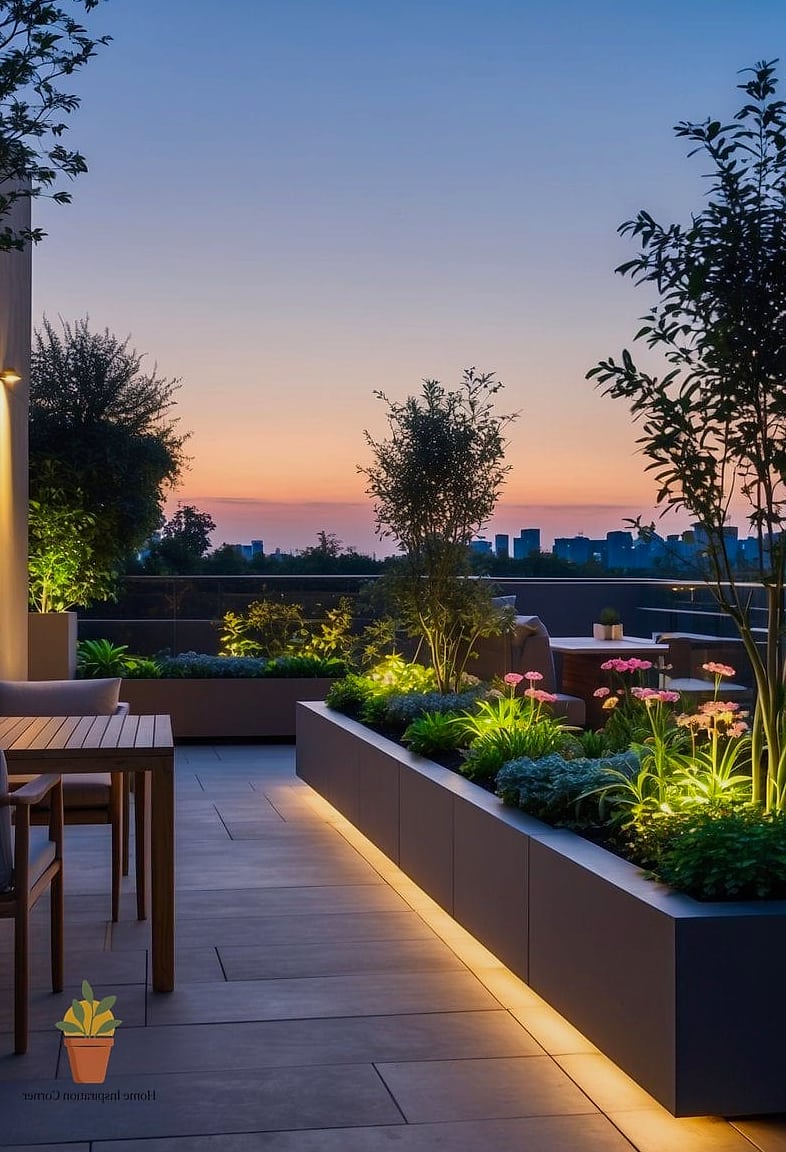 Uplighting on Potted Plants and Trees