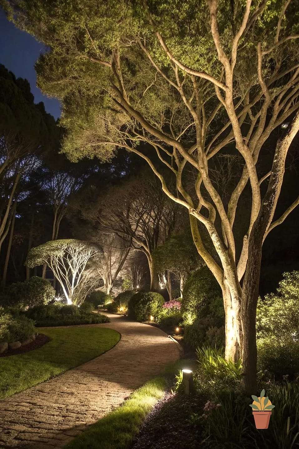 14 Outdoor Patio Lighting Ideas Tips From Top Interior Designers 8 Uplighting on Trees and Landscaping