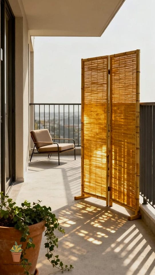 21 Apartment Patio Decorating Ideas Ideas That Work in Any Size Home 7 Use a Folding Screen for Privacy