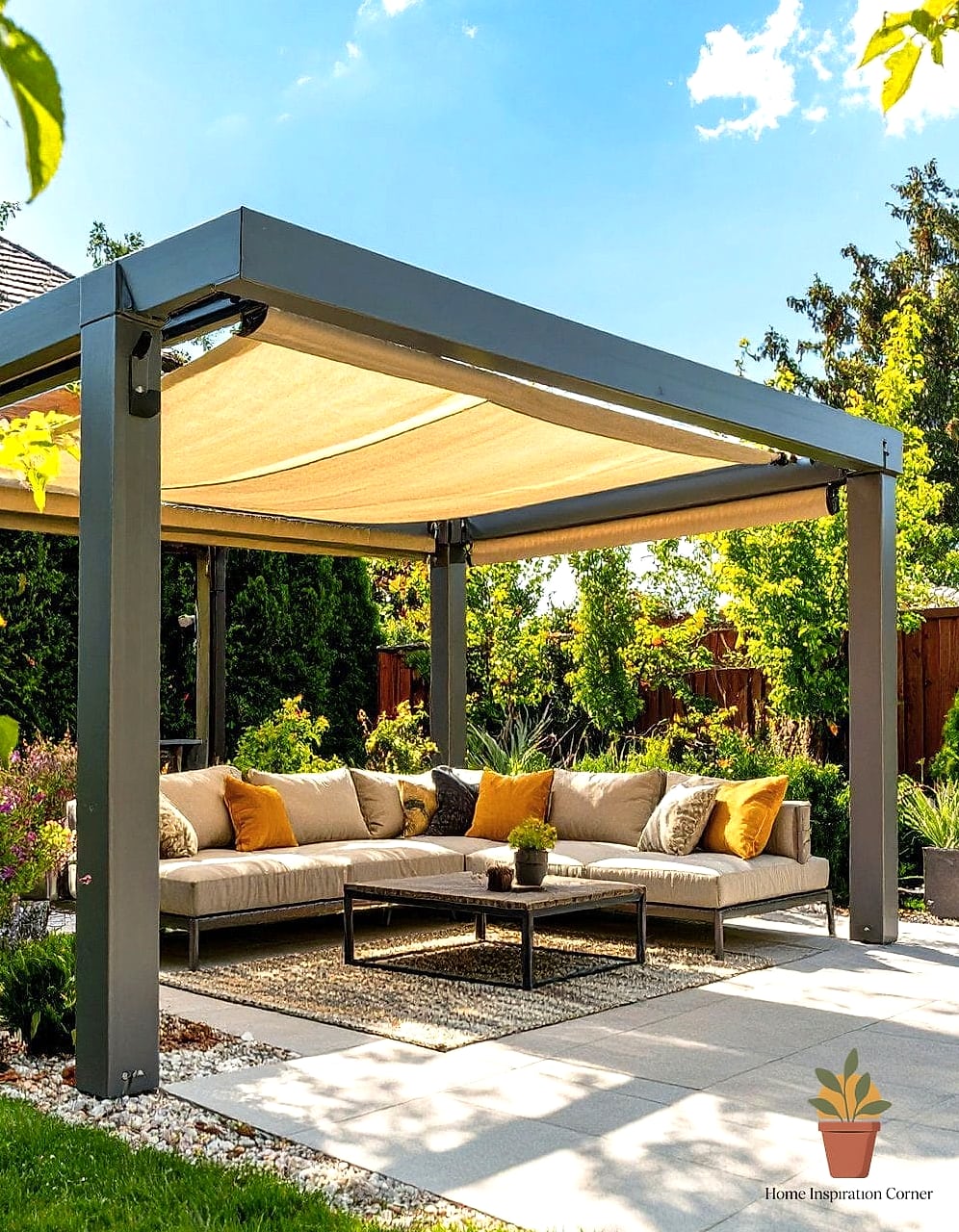 Use a Pergola With Retractable Shade Panels