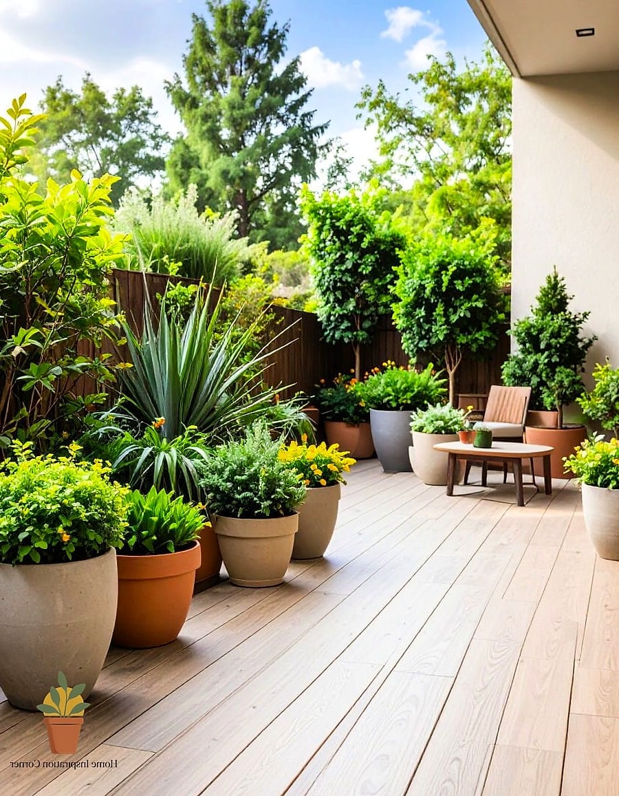 Use Potted Plants to Soften Hard Edges