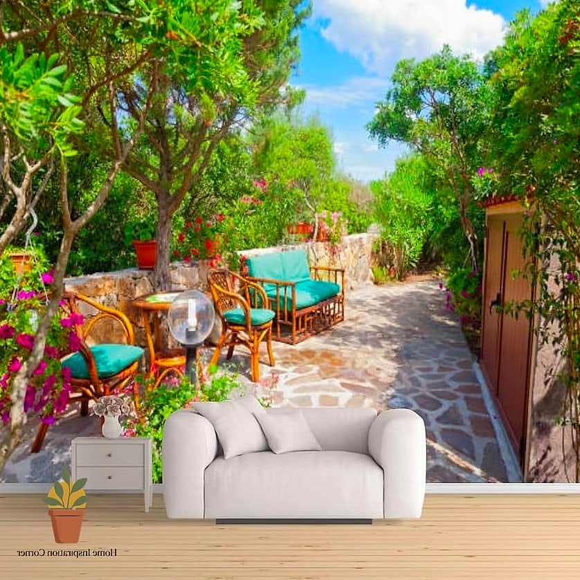 21 Apartment Patio Decorating Ideas Ideas That Work in Any Size Home 20 Use Removable Wallpaper or Outdoor-Safe Decals