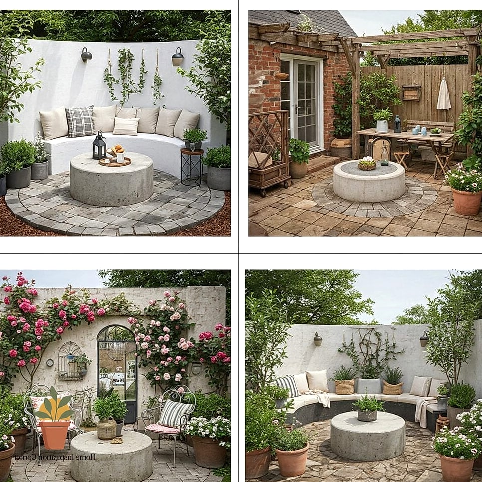 Use a Round Side Table to Soften Hard Angles