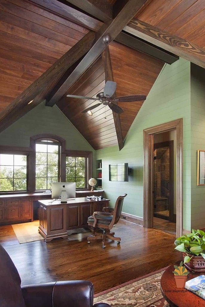 Vaulted Ceilings with Exposed Wood Beams