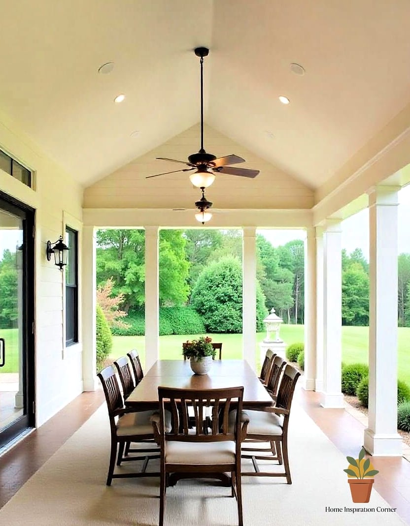 Vaulted Wood Ceiling With Exposed Beams