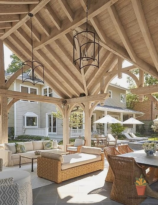 Vaulted Wood Beam Ceiling