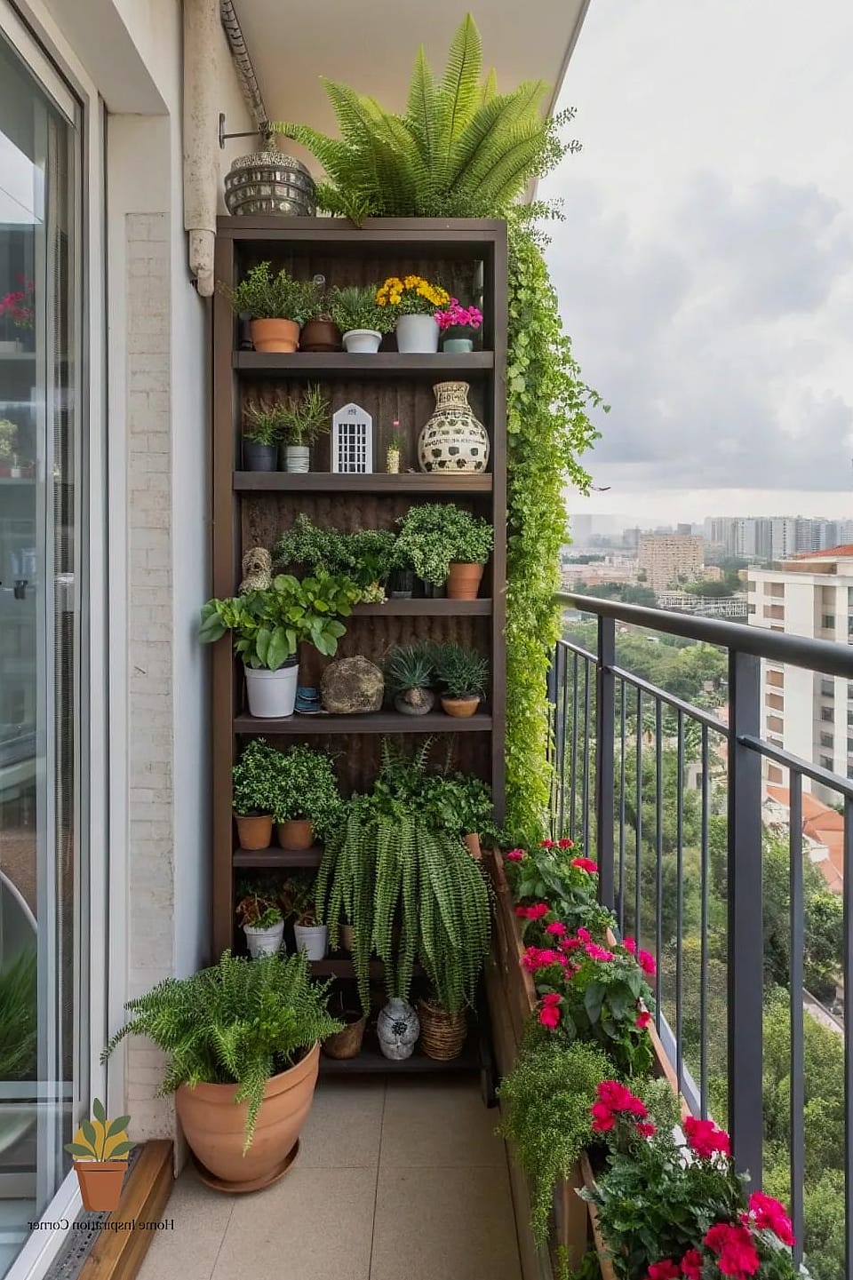11 Creative Balcony Storage Ideas Ideas You Haven't Seen Before 10 A Vertical Garden Tower with Built-In Storage Pockets
