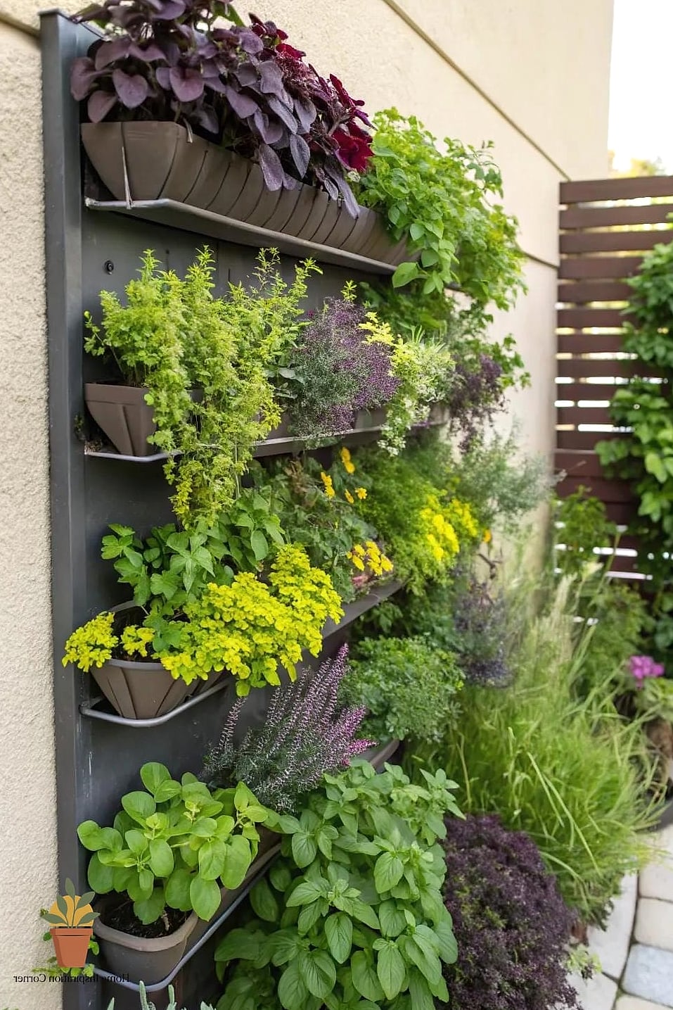 Vertical Herb Wall Behind the Grill Station