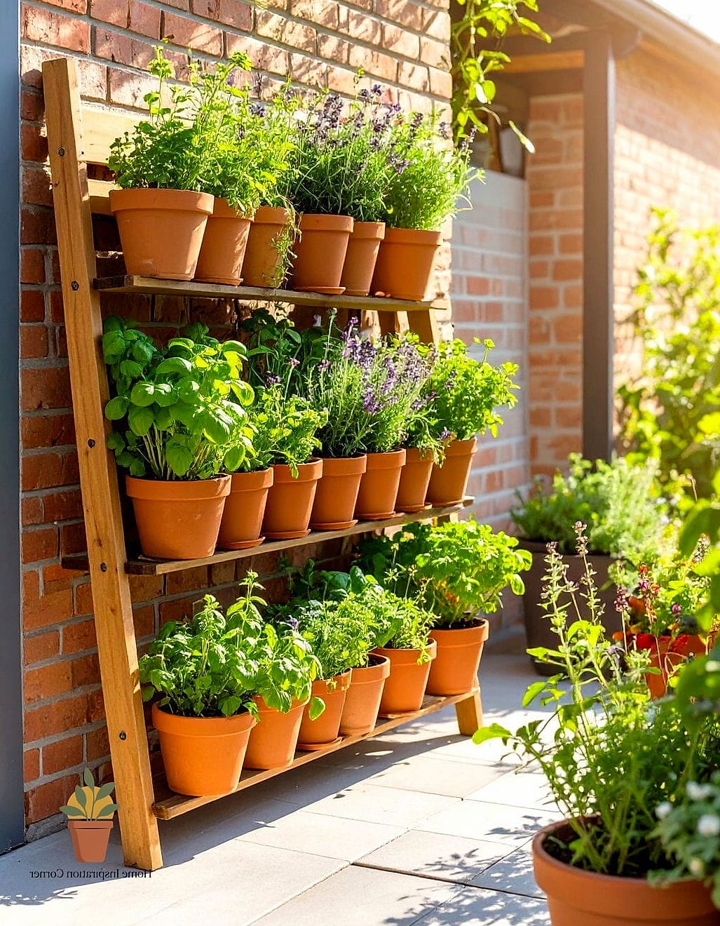 23 Small Outdoor Patio Ideas Designs You Need to See Right Now 24 Vertical Herb Ladder
