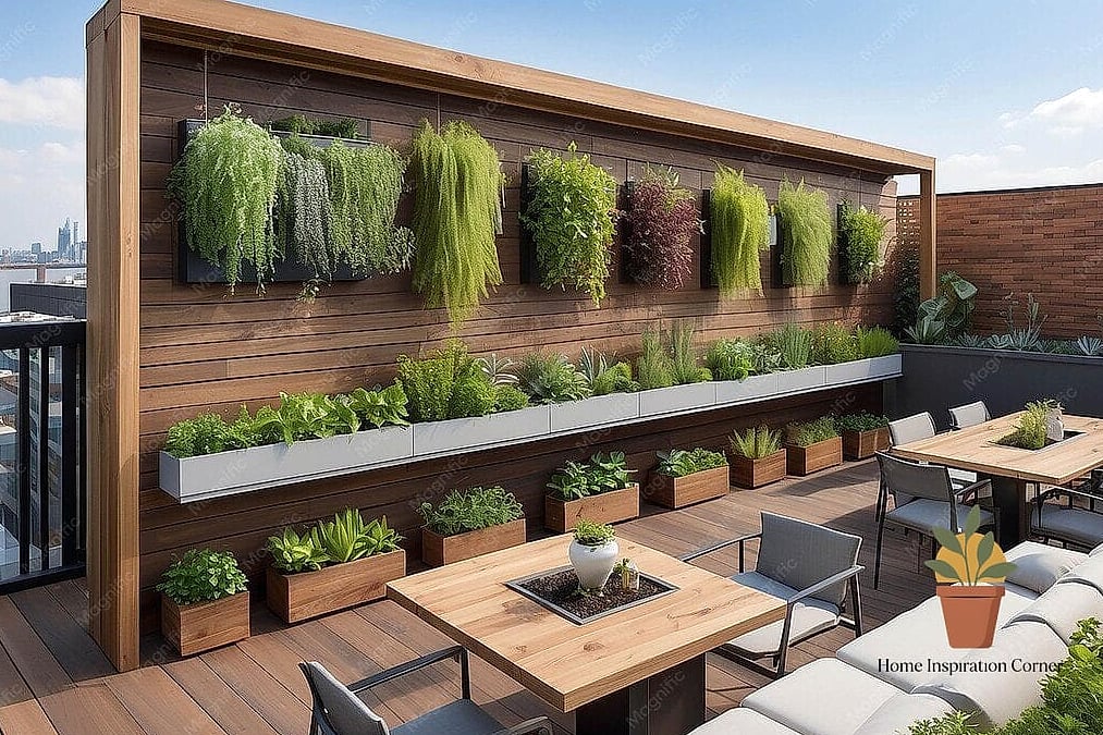 A Vertical Herb Wall Near the Kitchen Access Point