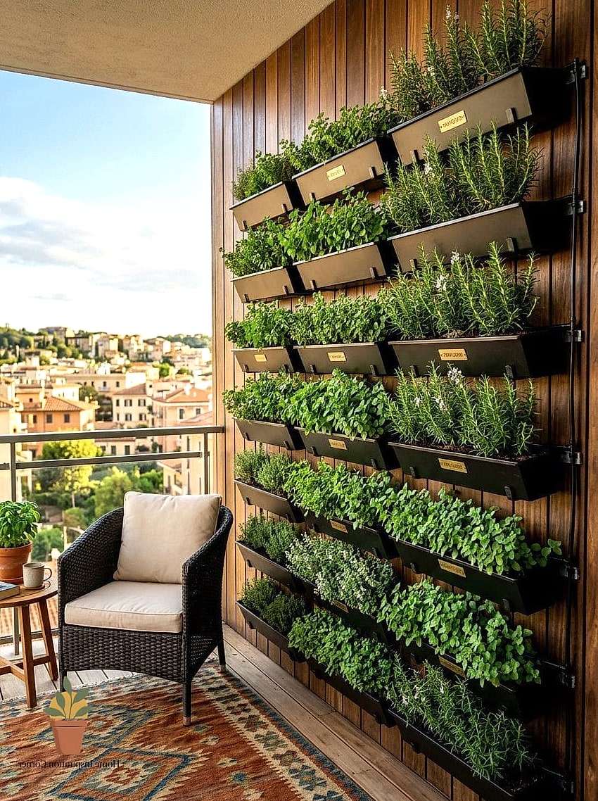23 Creative Dapur Outdoor Ideas You Haven't Seen Before 4 Vertical Herb Wall Behind the Stove