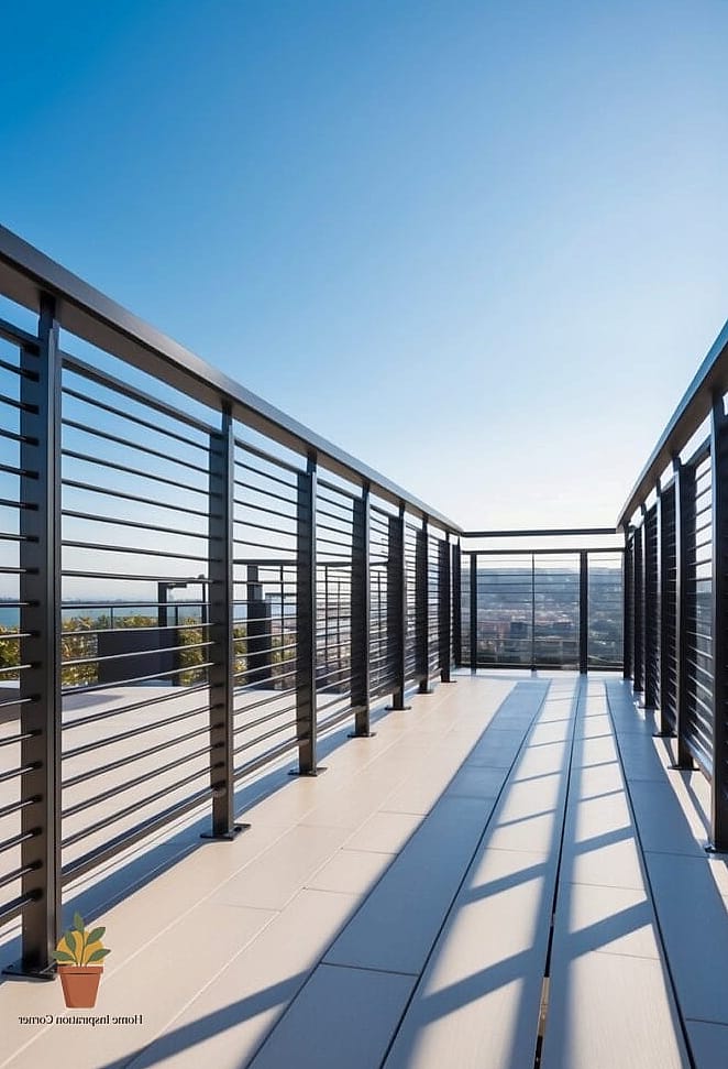 Vertical Metal Slats in a Warm Bronze Finish