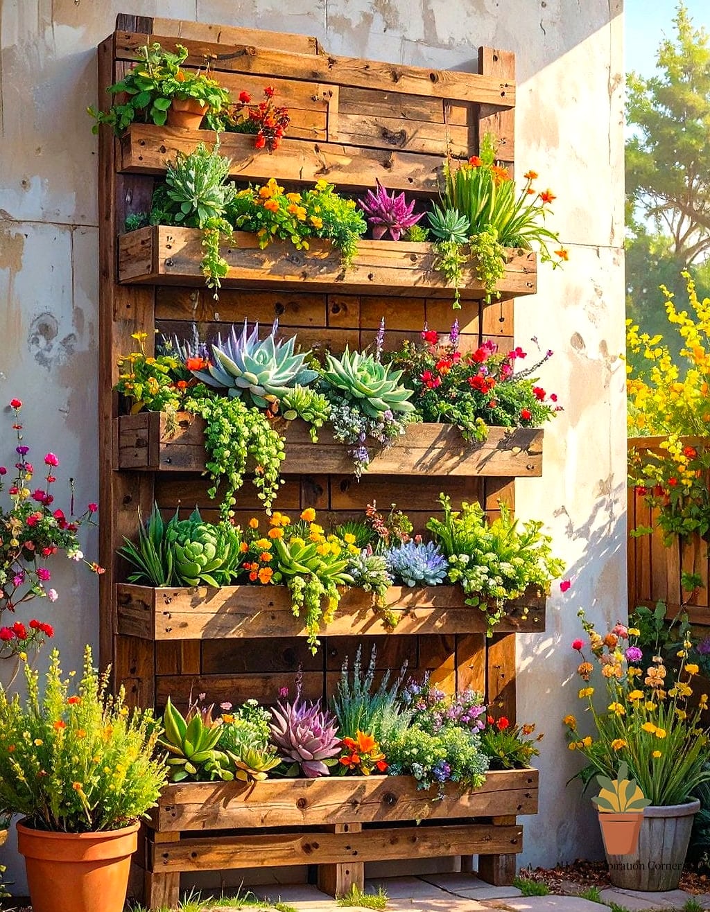Vertical Pallet Herb Wall