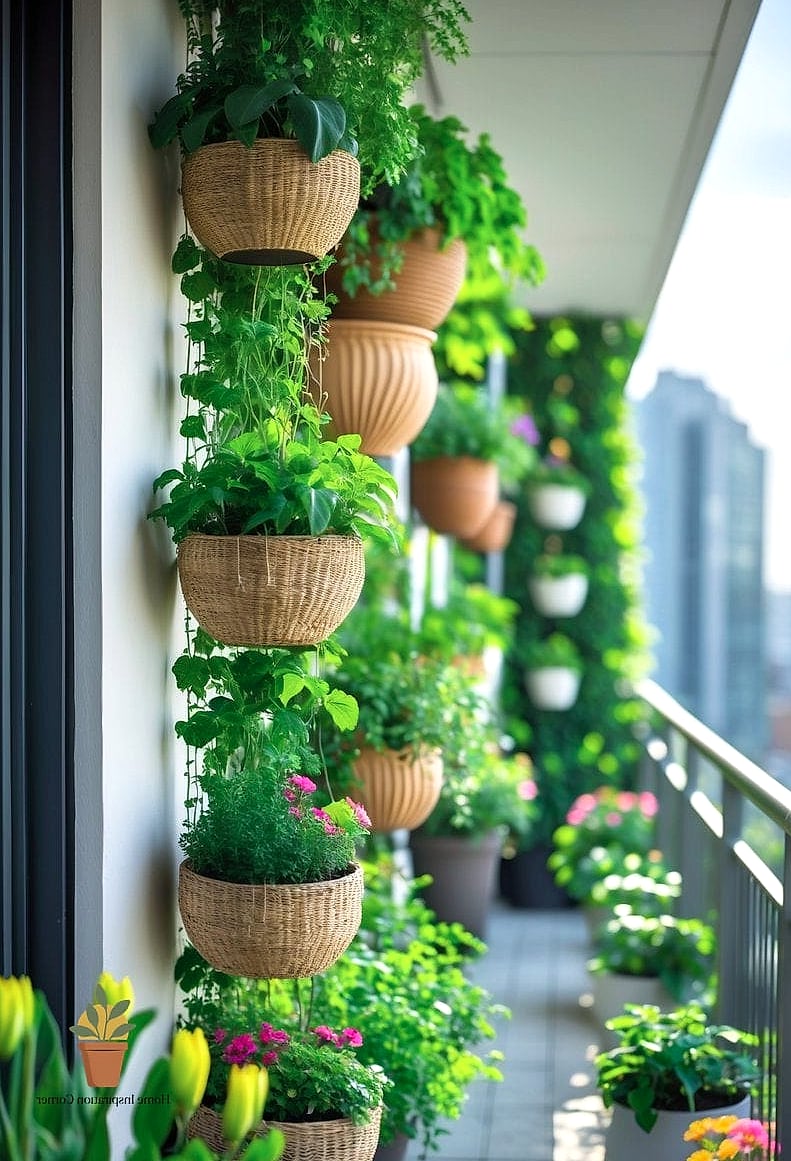 Vertical Planters Instead of Pots on the Floor