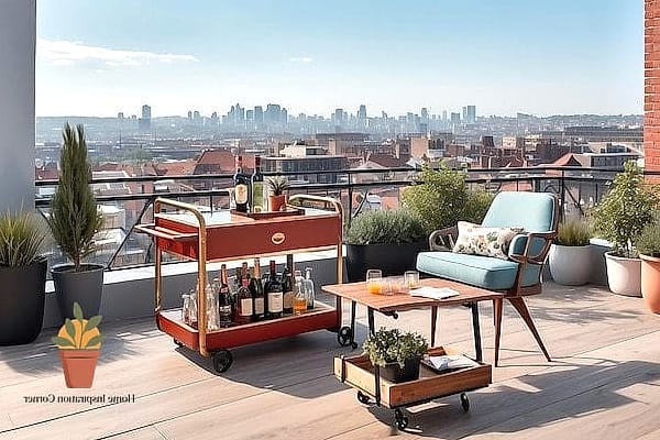 17 Terrace Bar Design Inspiration Boards You'll Want to Copy 8 Vintage Cart Bar Cart Combo