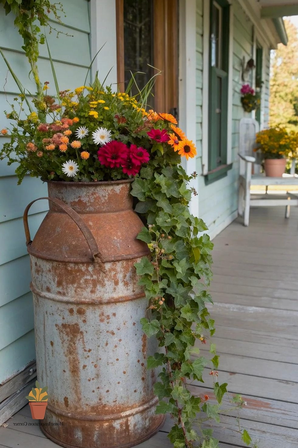 Vintage Milk Can Planter