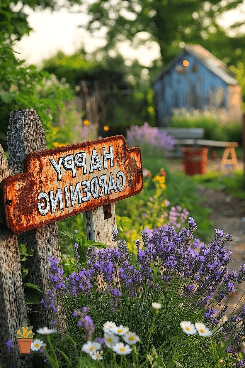 Vintage Sign Garden Art