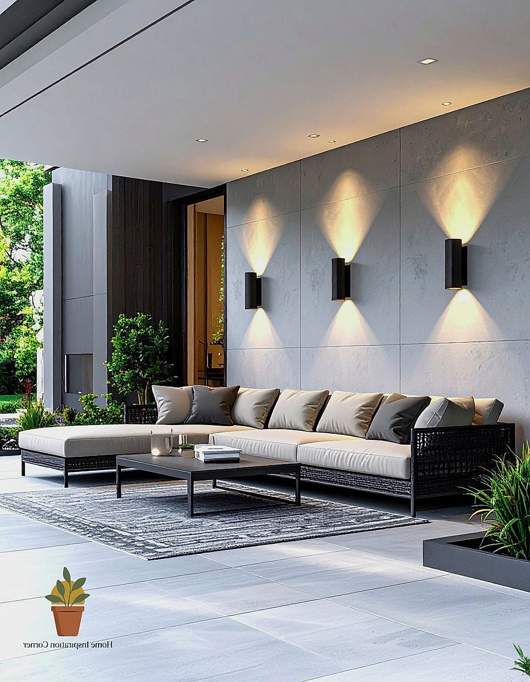 Wall-Mounted Sconces Flanking a Door