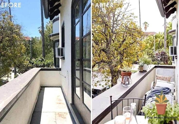 Wasted Railing Space Becomes a Hanging Herb Garden