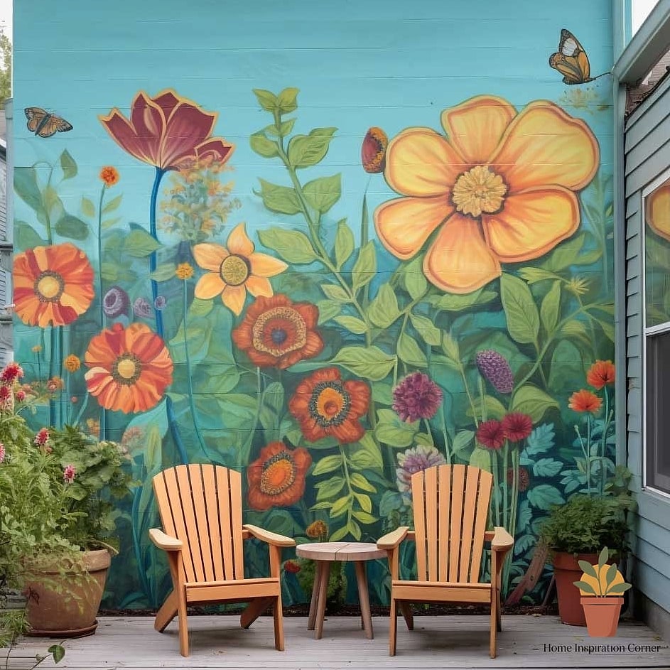 Watercolor-Style Floral Walls