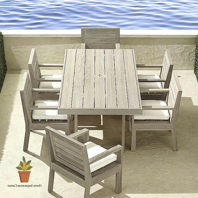 Weathered Teak With Woven Chairs