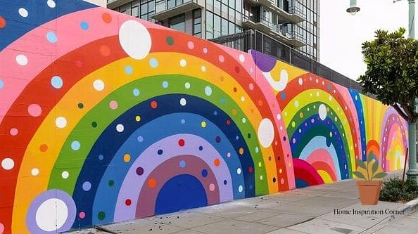 Whimsical Rainbow Arch Murals