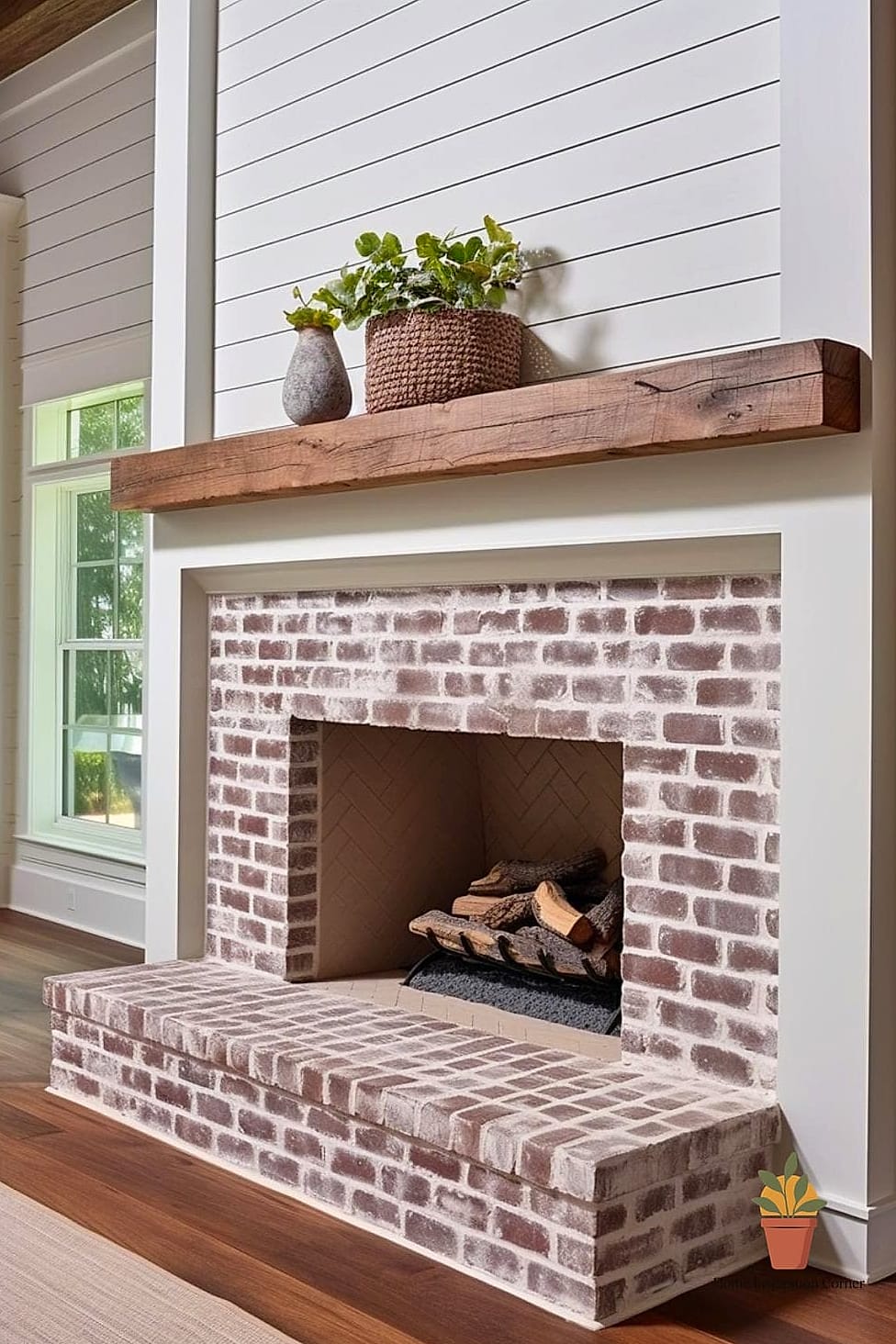 Whitewashed Brick for a Softer, Aged Look