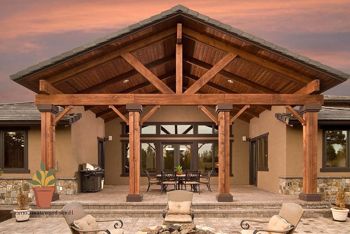 Wood Beam Cover with Exposed Rafters