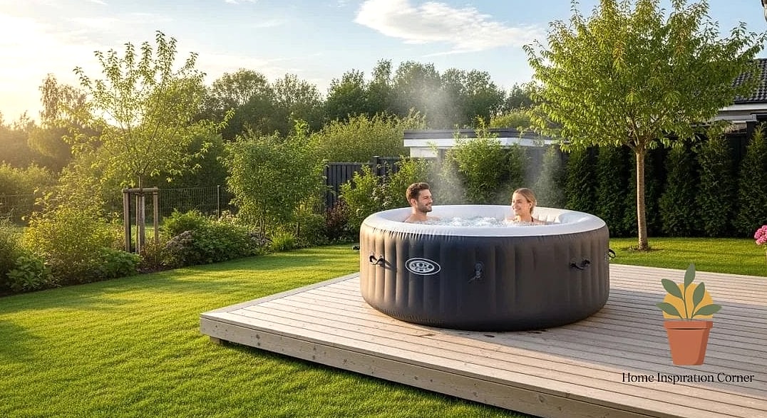 Wood Deck Platform Built Around the Tub