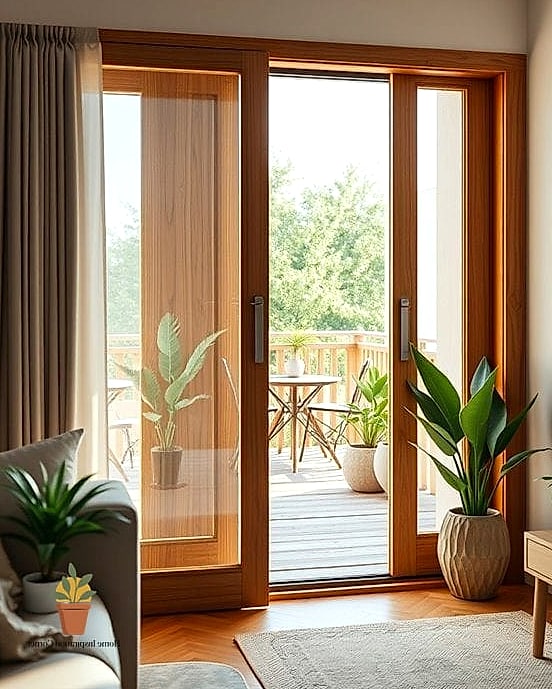 Wood-Framed Doors for Warmth