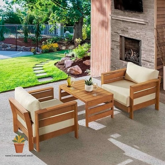 Wood-Toned Vinyl Wrap on Metal Tables