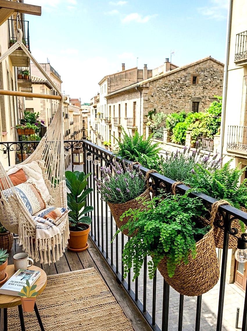 20 Cozy Balcony Aesthetic Concepts That Are Actually Achievable on a Budget 19 Woven Basket Wall Display