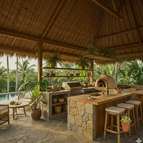 23 Creative Dapur Outdoor Ideas You Haven't Seen Before 18 Woven Rattan Ceiling Panels
