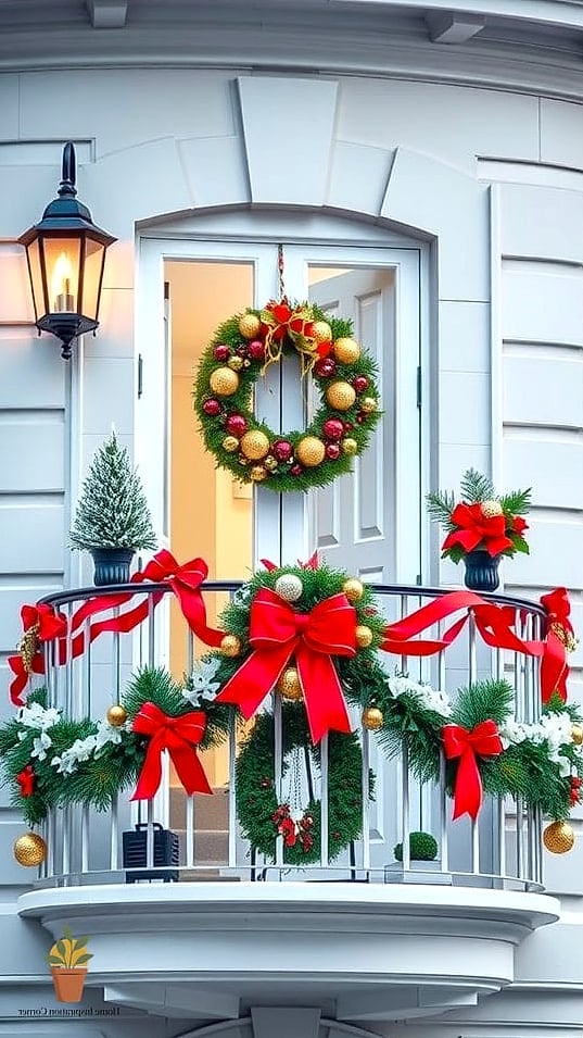 A Wreath on the Balcony Door