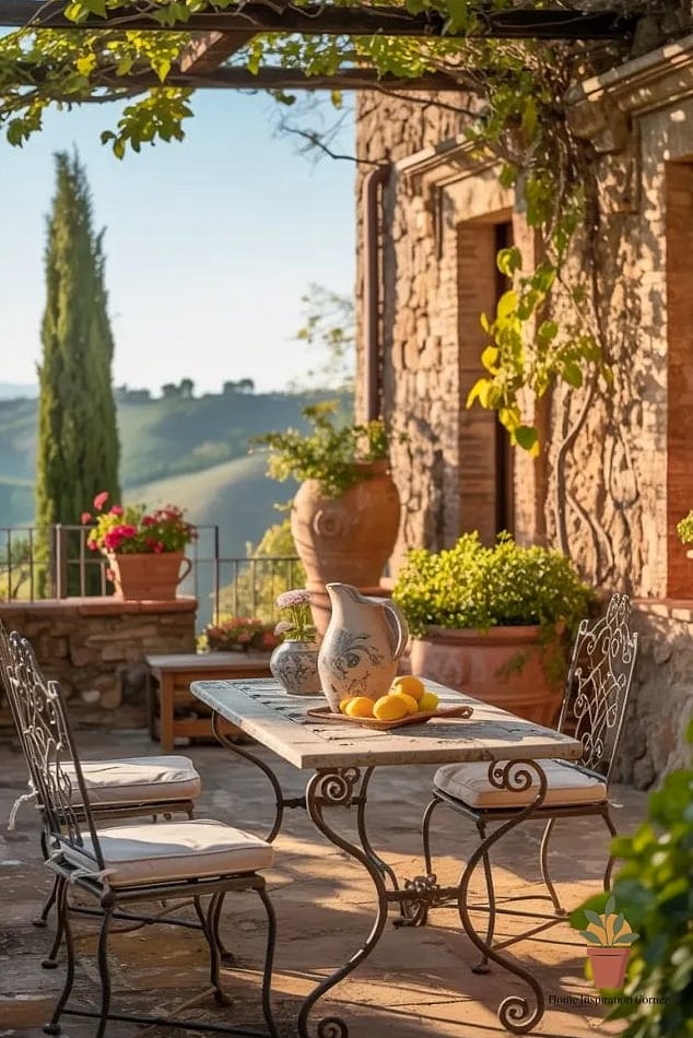 Wrought Iron Furniture With Curved Details