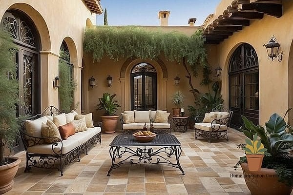 21 Creative Patio Andaluz Ideas You Haven't Seen Before 8 Wrought Iron Window Boxes on Interior-Facing Walls