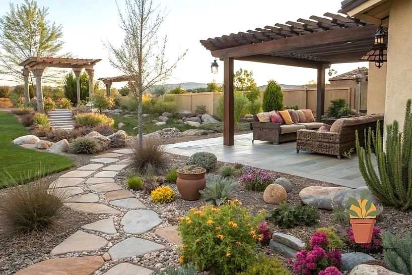 22 Backyard Inspiration Designs That Maximize Style and Function 21 Xeriscaped Drought-Tolerant Landscape