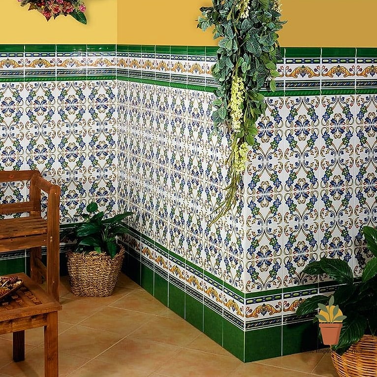 21 Creative Patio Andaluz Ideas You Haven't Seen Before 5 Zellige Tile Accent Wall Behind Seating