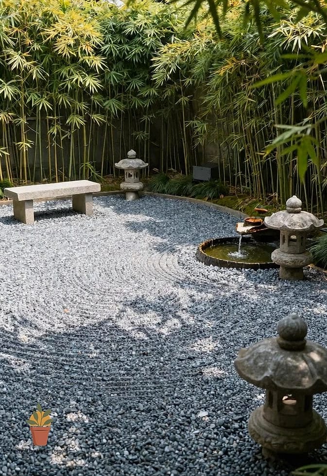 Zen Garden Style Pea Gravel Patio