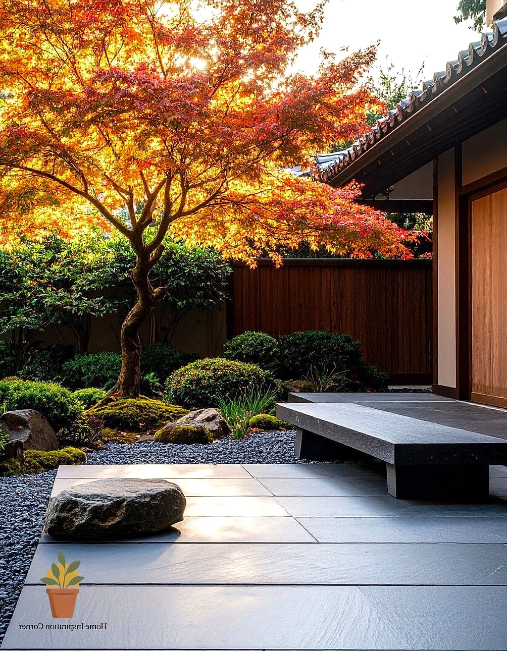 Zen-Inspired Gravel and Boulder Patio